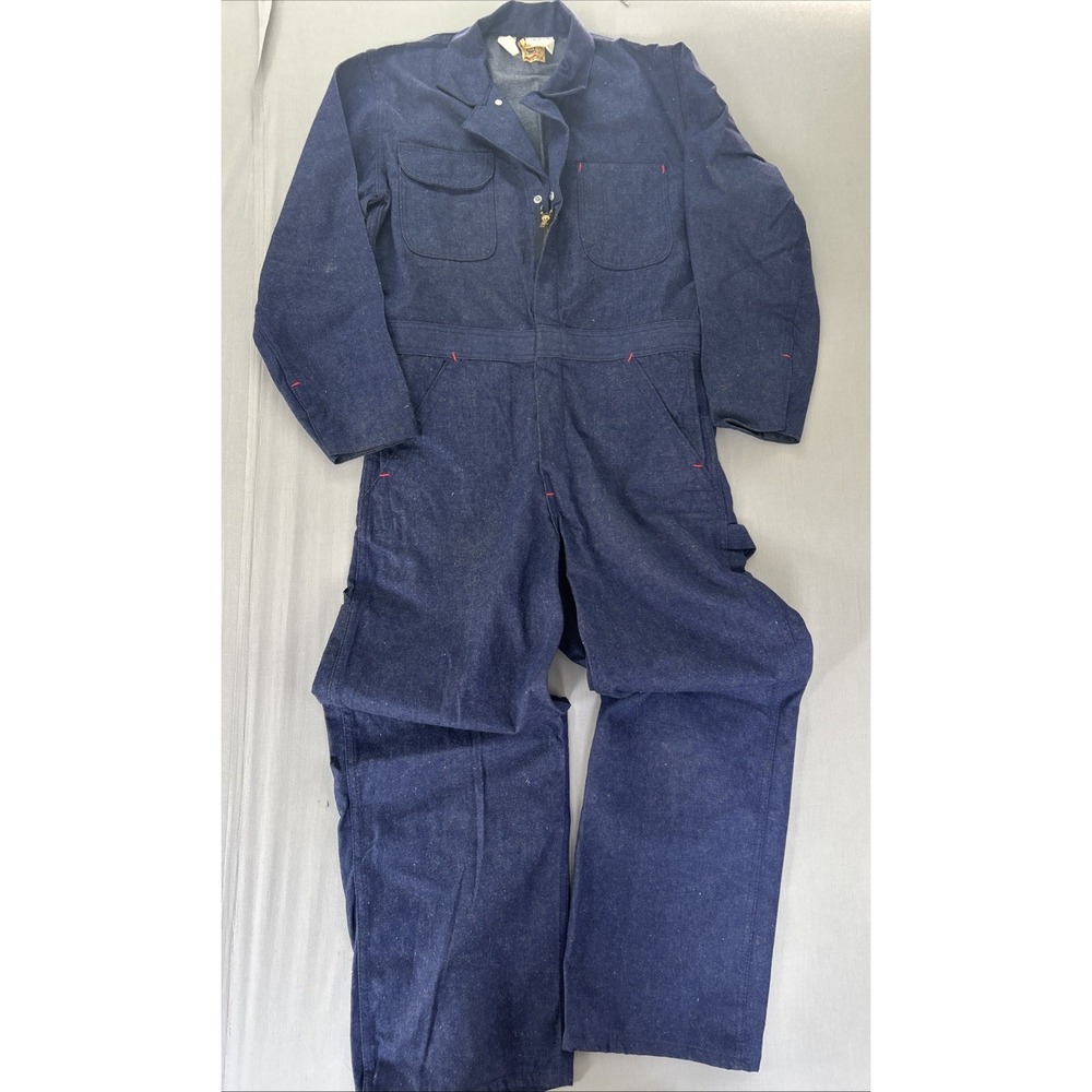 Vintage Big Ben Wrangler Denim Coveralls 36 Short USA Ideal Zipper Workwear